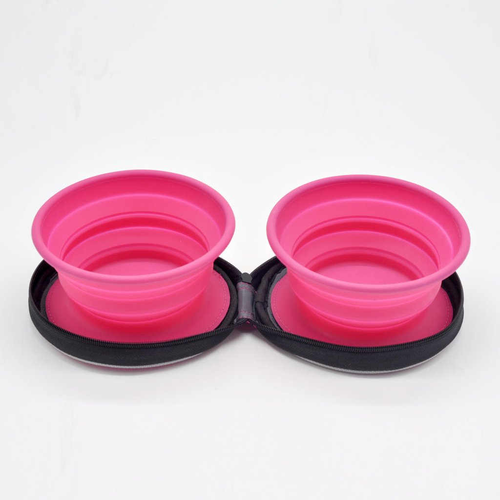 Premium Gamelle Duo de Voyage Pliable en Silicone pour Animaux