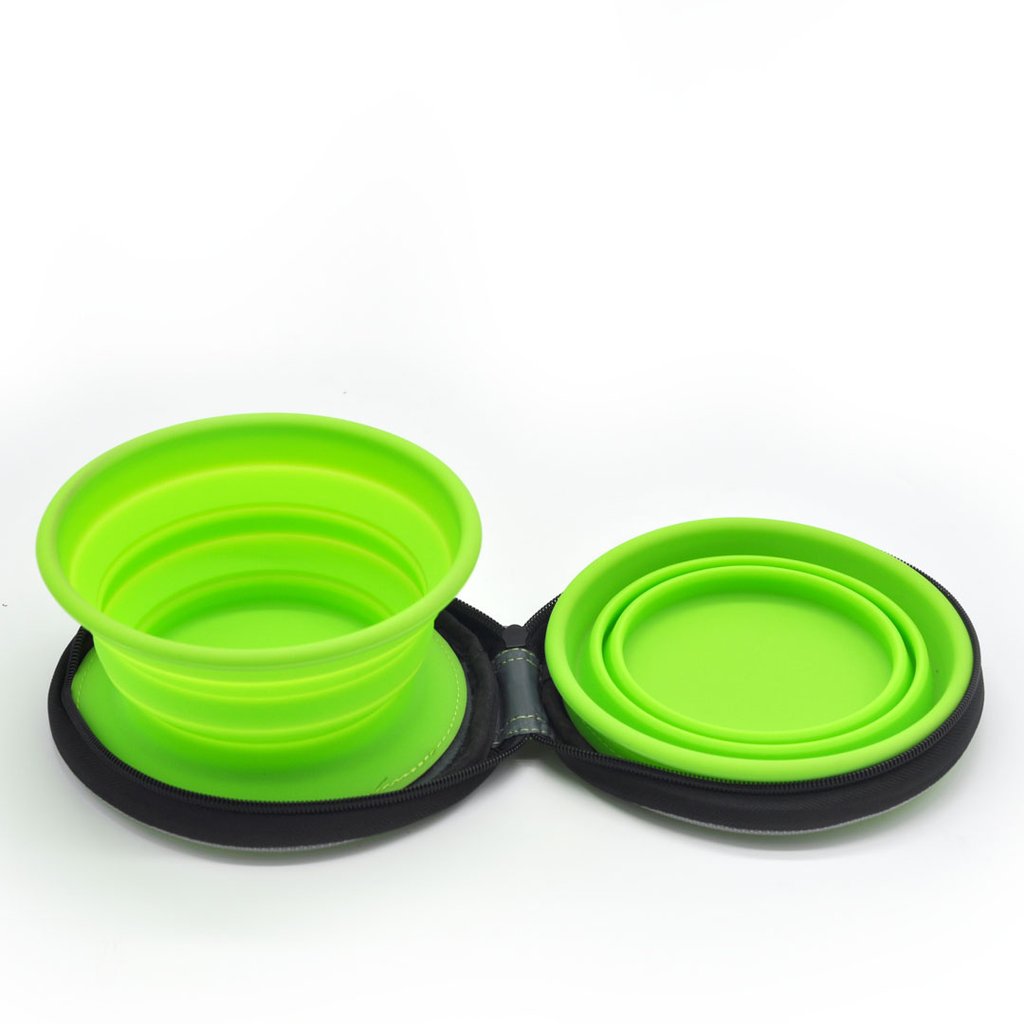 Premium Gamelle Duo de Voyage Pliable en Silicone pour Animaux