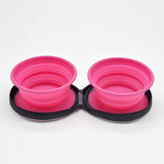 Premium Gamelle Duo de Voyage Pliable en Silicone pour Animaux